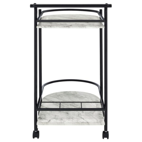 Desiree - 2-Tier Faux Marble Shelf Metal Bar Cart - Image 6