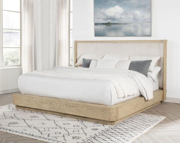 Kailani - California King Wingback Bed - Beige Oak - Image 4