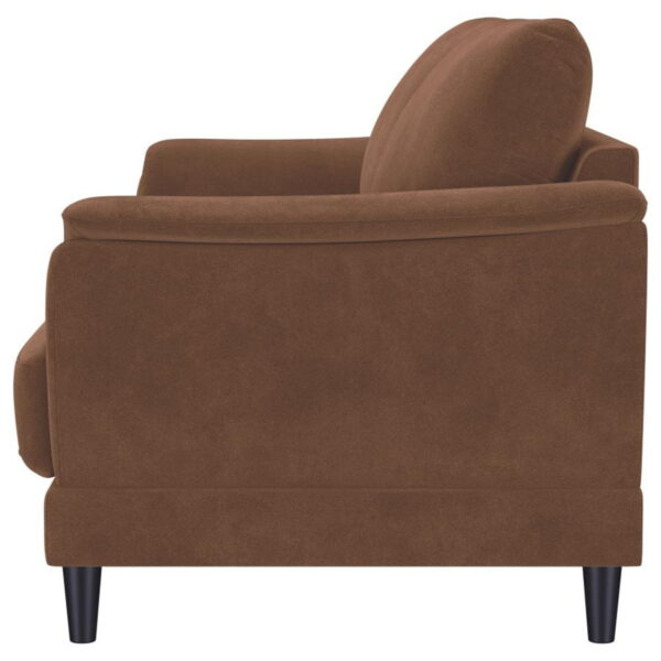 Selma - Velvet Upholstered Crescent Arm Sofa - Rust - Image 3