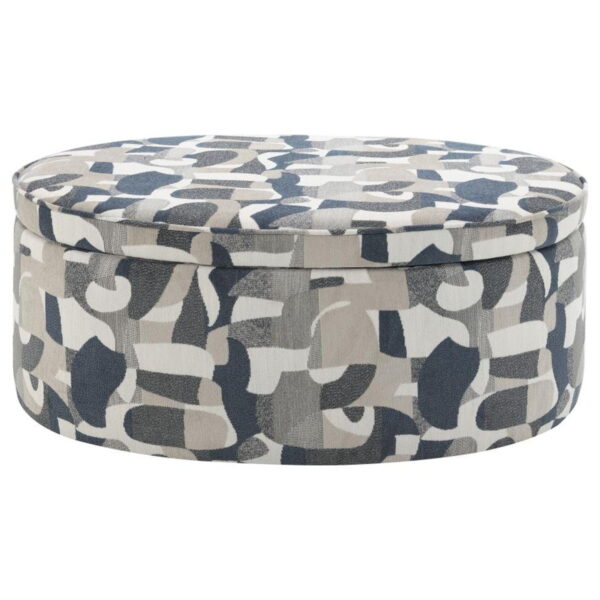 Tomkins - Oval Upholstered Storage Ottoman - Indigo Blue - Image 10