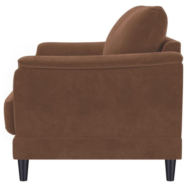 Selma - Velvet Upholstered Crescent Arm Loveseat - Rust - Image 8