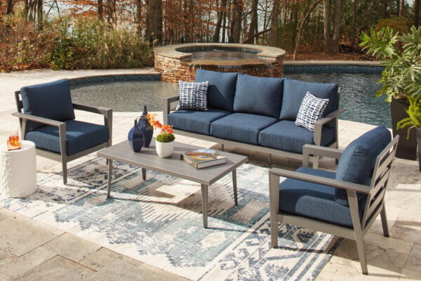Gali - Gray / Blue - Sofa / Chairs / Table Set (Set of 4) - Image 2