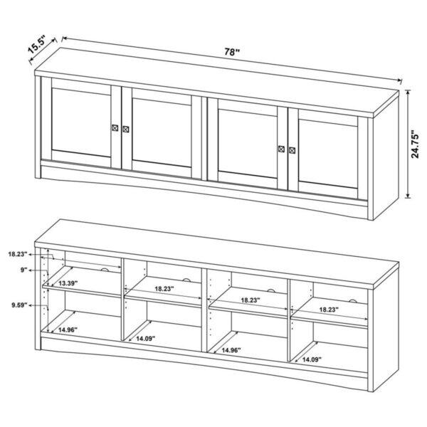 Laughlin - 4 Door Engineered Wood TV Stand - Dark Pine - Image 5