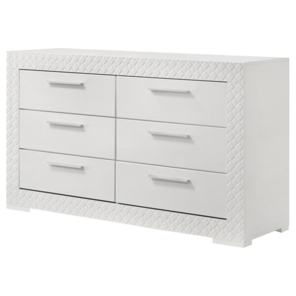 Ives - 6-Drawer Dresser Cabinet - White High Gloss - Image 8