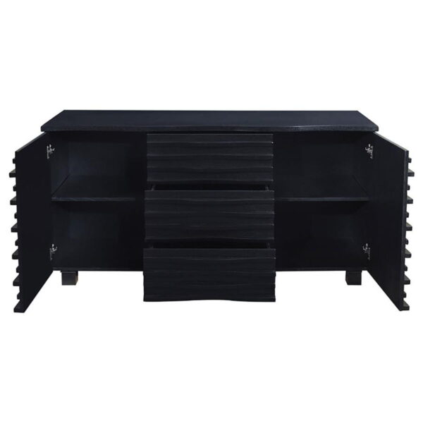 Stanton - 3-Drawer Sideboard Buffet Storage Cabinet - Black - Image 2
