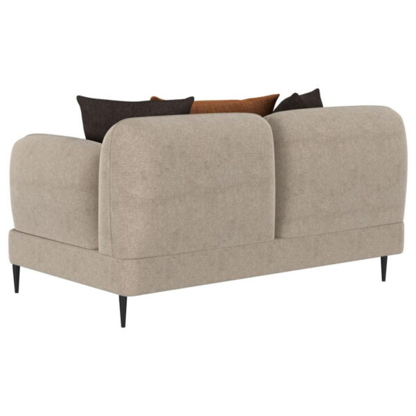 Jade - Chenille Upholstered Sculpted Track Arm Loveseat - Latte - Image 11