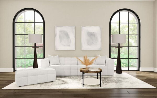 Everly - Boucle Upholstered Extra Long Sofa - White - Image 13