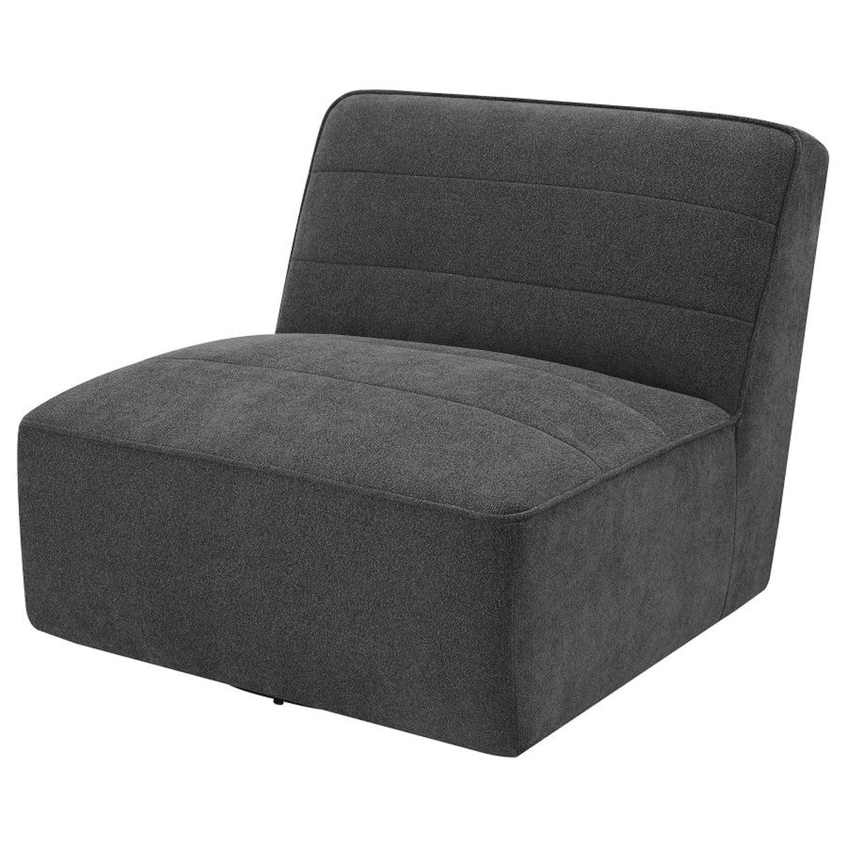 Cobie - Upholstered Armless Swivel Chair - Dark Charcoal - Image 2
