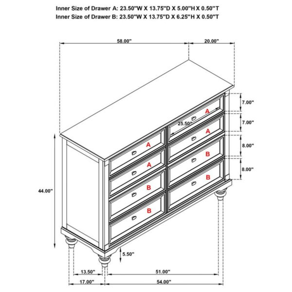 Andover - 8-Drawer Dresser - Image 10