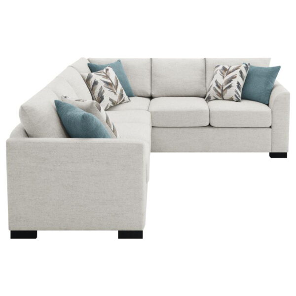 Ashford - Chenille Upholstered Sleeper Sectional Sofa - Greige - Image 9
