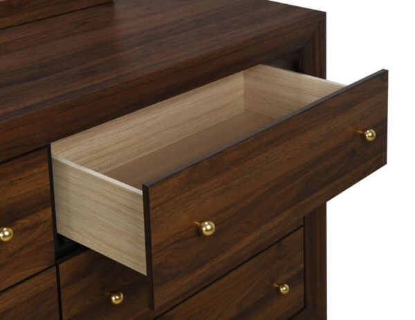 Welsley - 6-Drawer Dresser And Mirror - Walnut - Image 9