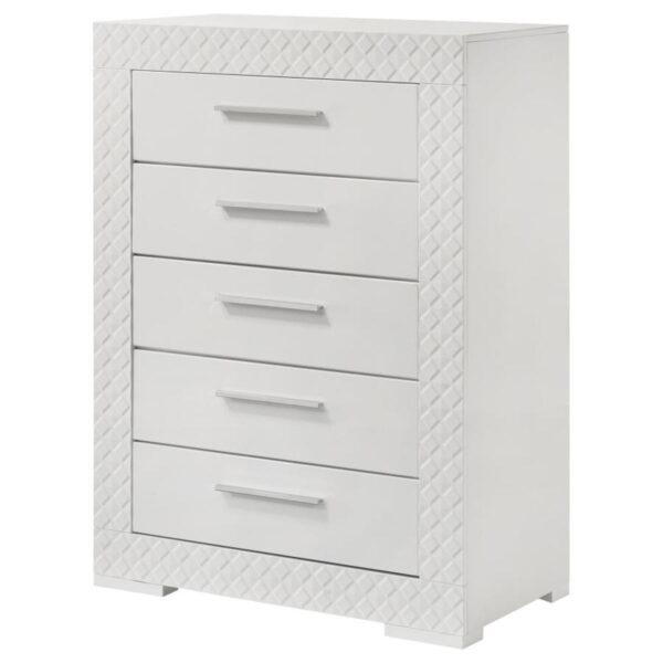 Ives - 5-Drawer Bedroom Chest Of Drawers - White High Gloss - Image 11