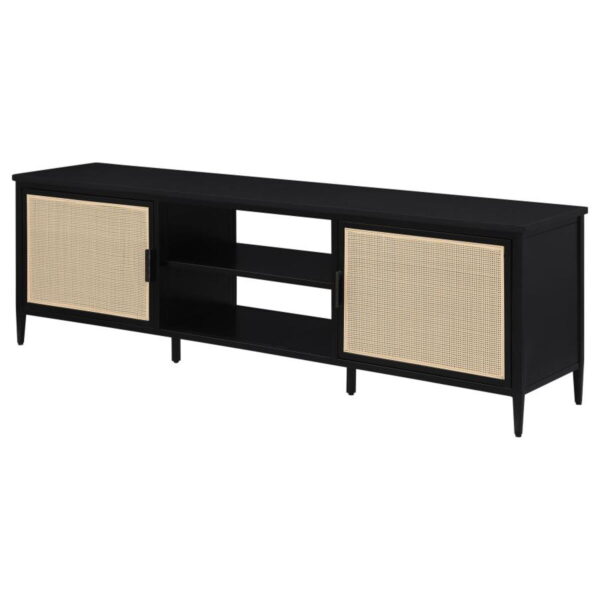 Amherst - 70" 2-Door Metal TV Stand Media Console - Black - Image 5