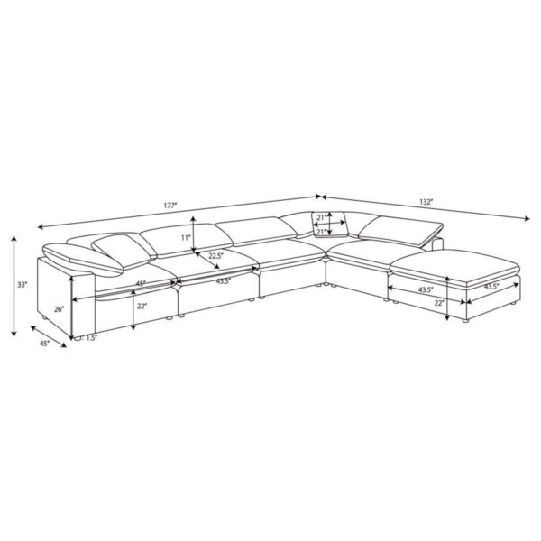 Raleigh - Boucle Upholstered Modular Sectional - Image 35