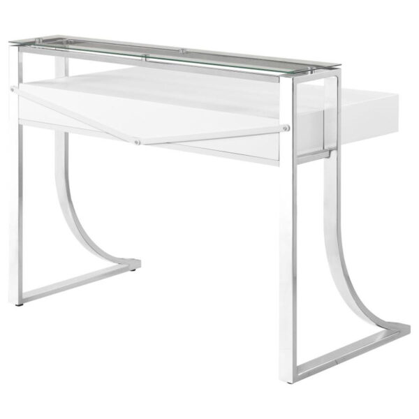 Gemma - 2-Drawer Writing Desk - White High Gloss - Image 3