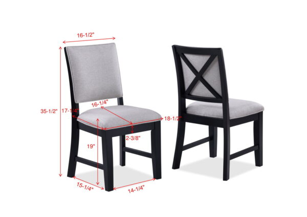 Harriet - 5 Piece Dining Room Set - Charcoal / Gray - Image 7
