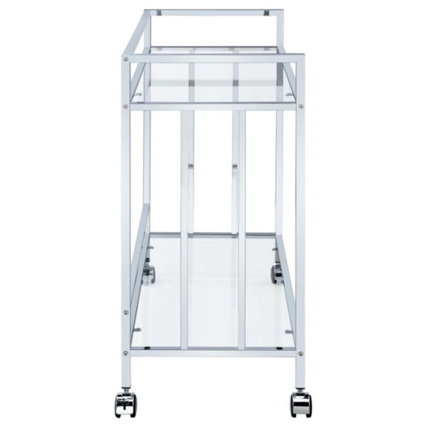 Cara - 2-tier Rectangular Glass Shelf Metal Bar Cart - Image 4