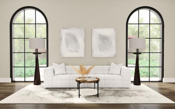 Everly - Boucle Upholstered Extra Long Sofa - White - Image 10