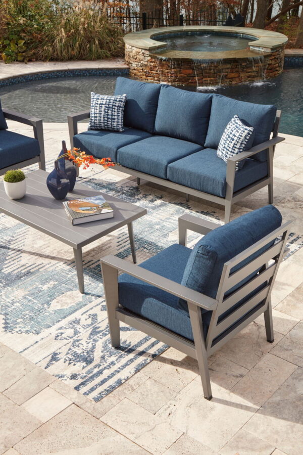 Gali - Gray / Blue - Sofa / Chairs / Table Set (Set of 4) - Image 11