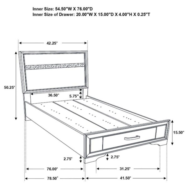 Miranda - Wood Storage Panel Bed - Image 4