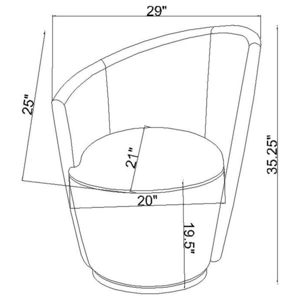 Nueva - Upholstered Swivel Chair Curved Backrest - Image 9
