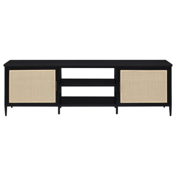 Amherst - 70" 2-Door Metal TV Stand Media Console - Black - Image 8