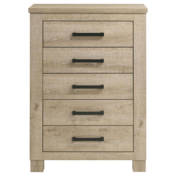 Oakglen - 5-Drawer Bedroom Chest Of Drawers - Weathered Oak - Image 10