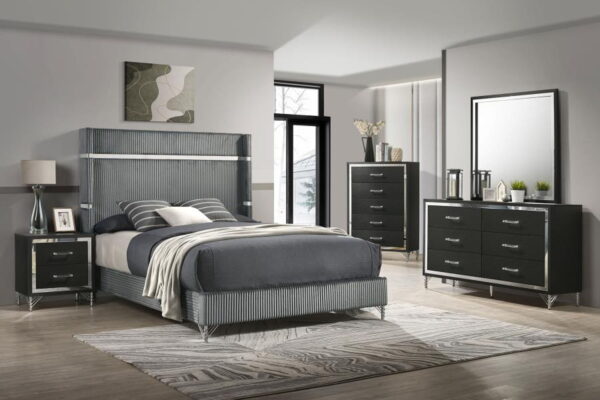 Lucia - 5-Drawer Bedroom Chest Of Drawers - Black - Image 11