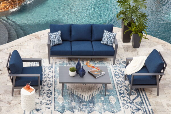 Gali - Gray / Blue - Sofa / Chairs / Table Set (Set of 4) - Image 13
