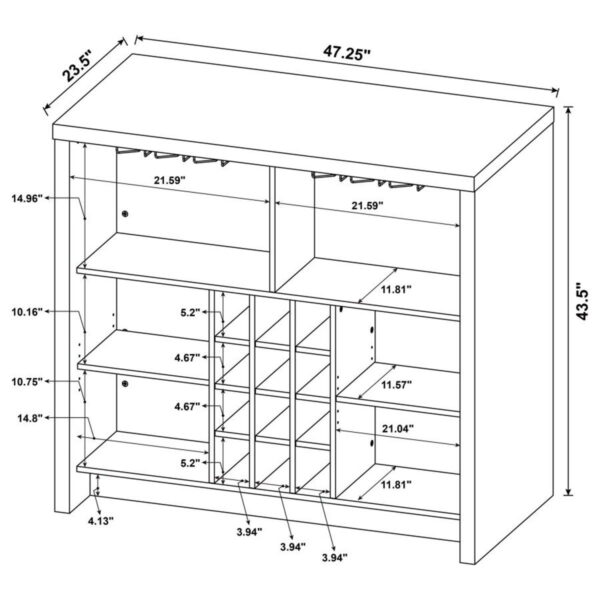 Topanga - Engineered Wood Freestanding Home Bar - Image 11