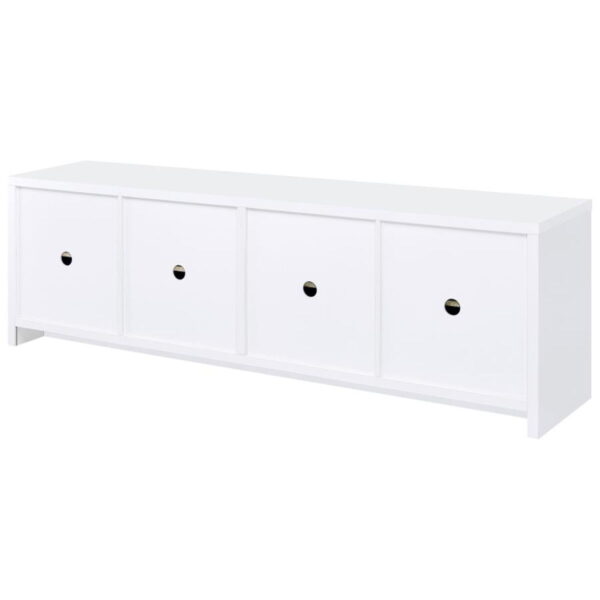 Laughlin - 4 Door Engineered Wood TV Stand - White - Image 3