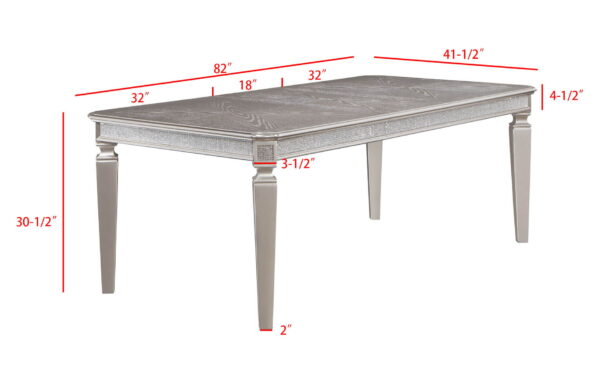 Klina - 3 Piece Dining Room Set - Silver - Image 4