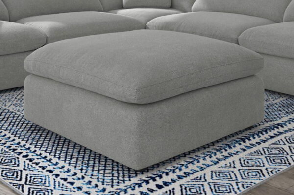 Raleigh - Boucle Upholstered Ottoman - Gray - Image 6