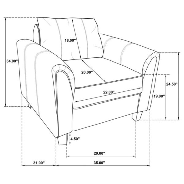 Davis - Upholstered Rolled Arm Sofa - Image 23