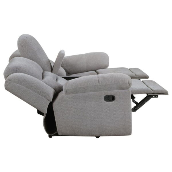 Gilson - Chenille Upholstered Reclining Loveseat - Gray - Image 9