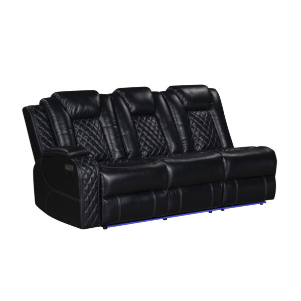 Orion II - Laf Sofa With Power Headrest & Footrest - Black - Image 9
