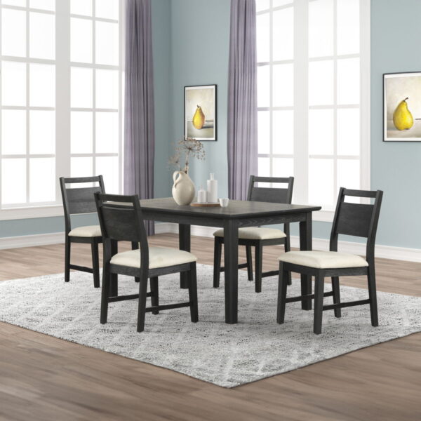 Sable Crest - 5 Piece Set (Rectangle Dining Table & 4 Chairs) - Black - Image 4