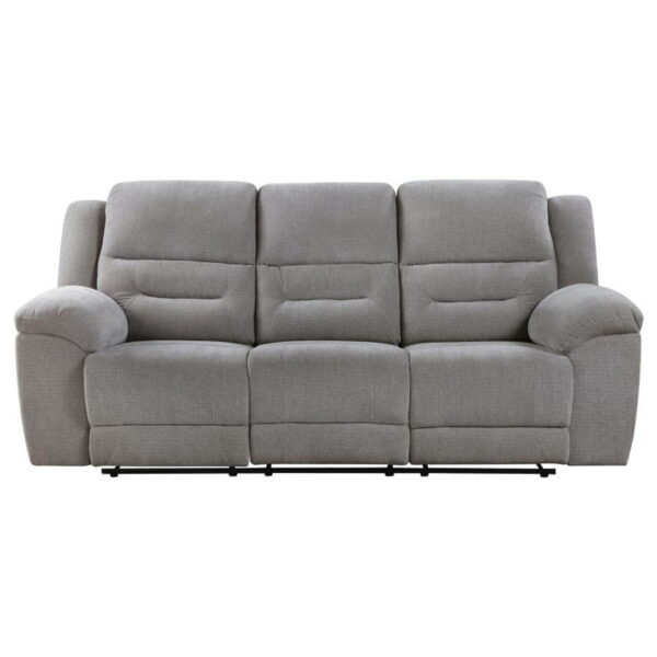 Gilson - Chenille Upholstered Reclining Sofa - Gray - Image 5