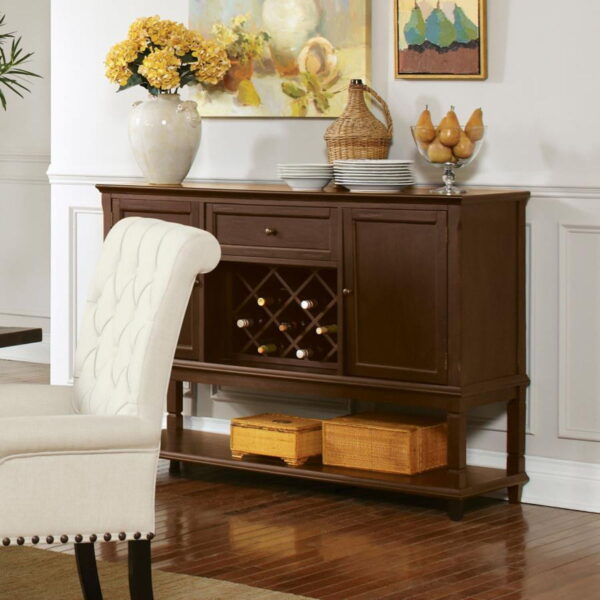 Parkins - 2 Door Sideboard Buffet Cabinet - Rustic Espresso - Image 3