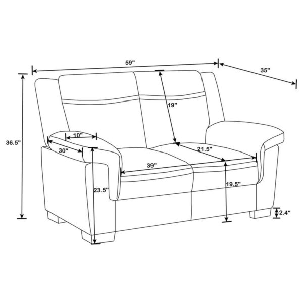 Arabella - Upholstered Padded Arm Sofa Set - Image 12