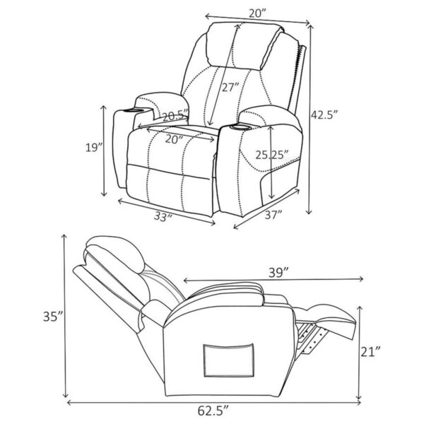 Sanger - Upholstered Power Lift Massage Recliner - Image 20