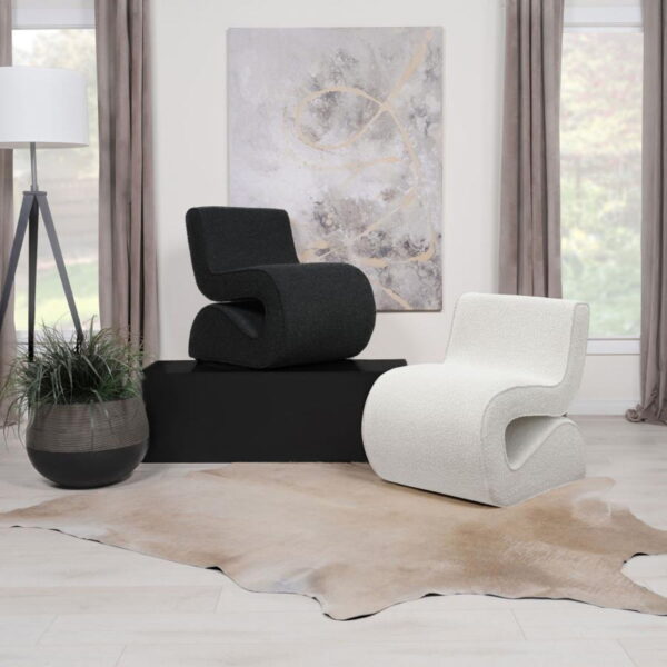 Ronea - Boucle Upholstered Armless Curved Chair - Image 16
