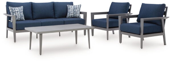 Gali - Gray / Blue - Sofa / Chairs / Table Set (Set of 4) - Image 7