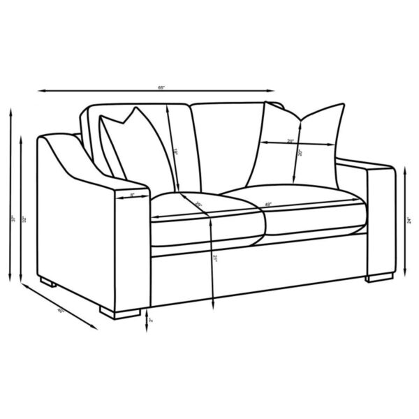 Ashlyn - Upholstered Sloped Arm Sofa Set - Image 14