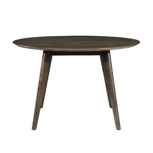 Rex - 48" Round Dining Table & 4 Open Back Chairs - Dark Brown - Image 2