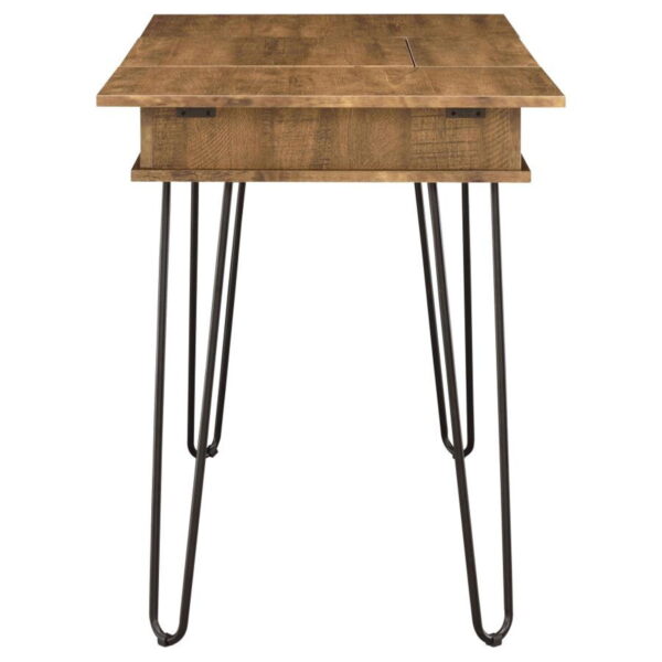 Sheeran - Writing Desk With Storage - Rustic Amber - Image 9