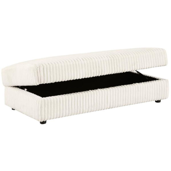 Emberson - Upholstered Rectangular Storage Ottoman - Ivory - Image 4