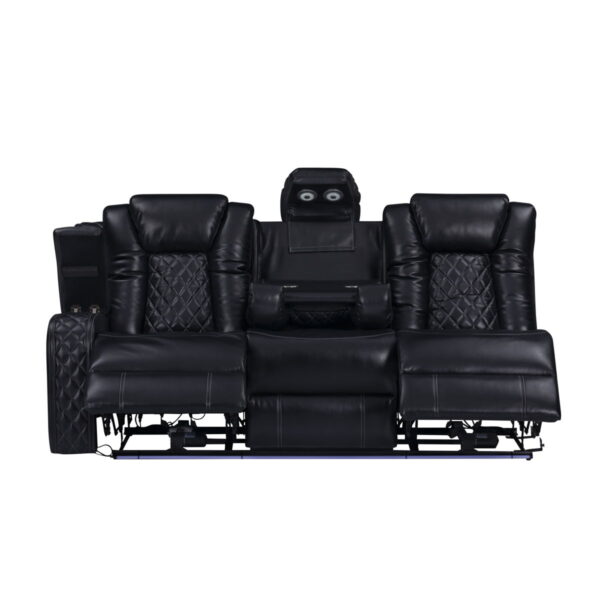 Orion II - Laf Sofa With Power Headrest & Footrest - Black - Image 5