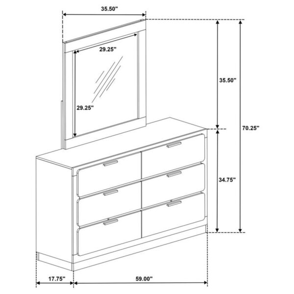 Caraway - 6-Drawer Bedroom Dresser With Mirror - Image 25