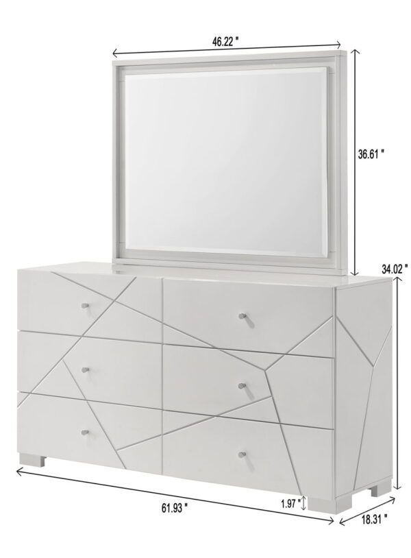 Ayla - Dresser & Mirror - White - Image 7